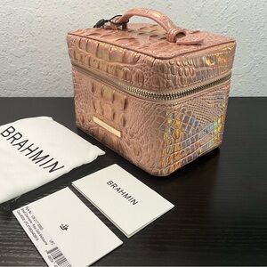 Brahmin Small Charmaine ROSE GOLD MELBOURNE Cosmetic Train Case NWT